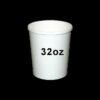 A white cup with the number 3 2 oz on it.