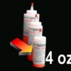 Three tubes of 4 oz Pigment-Fluorescent Orange with a red arrow pointing to one and text "4 oz." indicating the quantity.