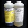 Two bottles labeled "4 lb Kit : MPK-70 : 10 Min Polyurethane Casting Resin" with warning labels, one marked component a and the other component b.