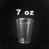 A clear cup is shown on the side of a black background.