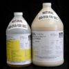 Two large industrial chemical containers labeled "1 Gallon Kit MPK 400-81A-100sec NATURAL" on a black background.