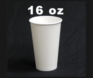 A white cup is shown on the table.