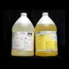 Two large plastic jugs containing 16 lb Kit : MPK-70 : 180 Sec 2 Part Polyurethane Casting Resin, one clear and one yellow, with detailed labels, against a black background.