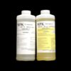 Two bottles labeled 4 lb Kit : MPK-70 : 180 Sec 2 Part Polyurethane Casting Resin components a and b with warning labels, set against a black background.