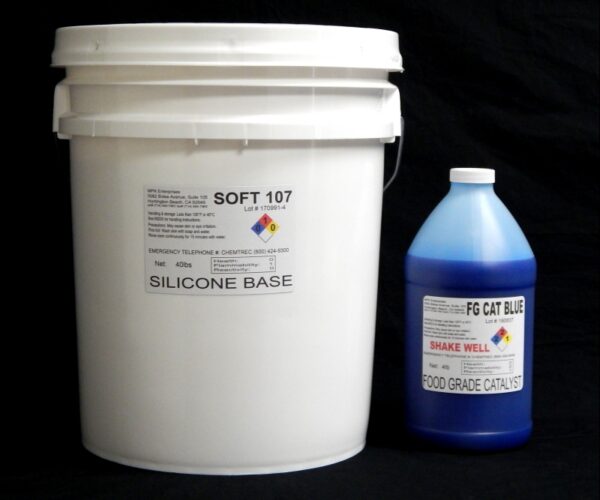 44 lb Kit : Soft 107 FG Cat Blue - (7 shore A durometer) - Food Grade Mold Making Silicone