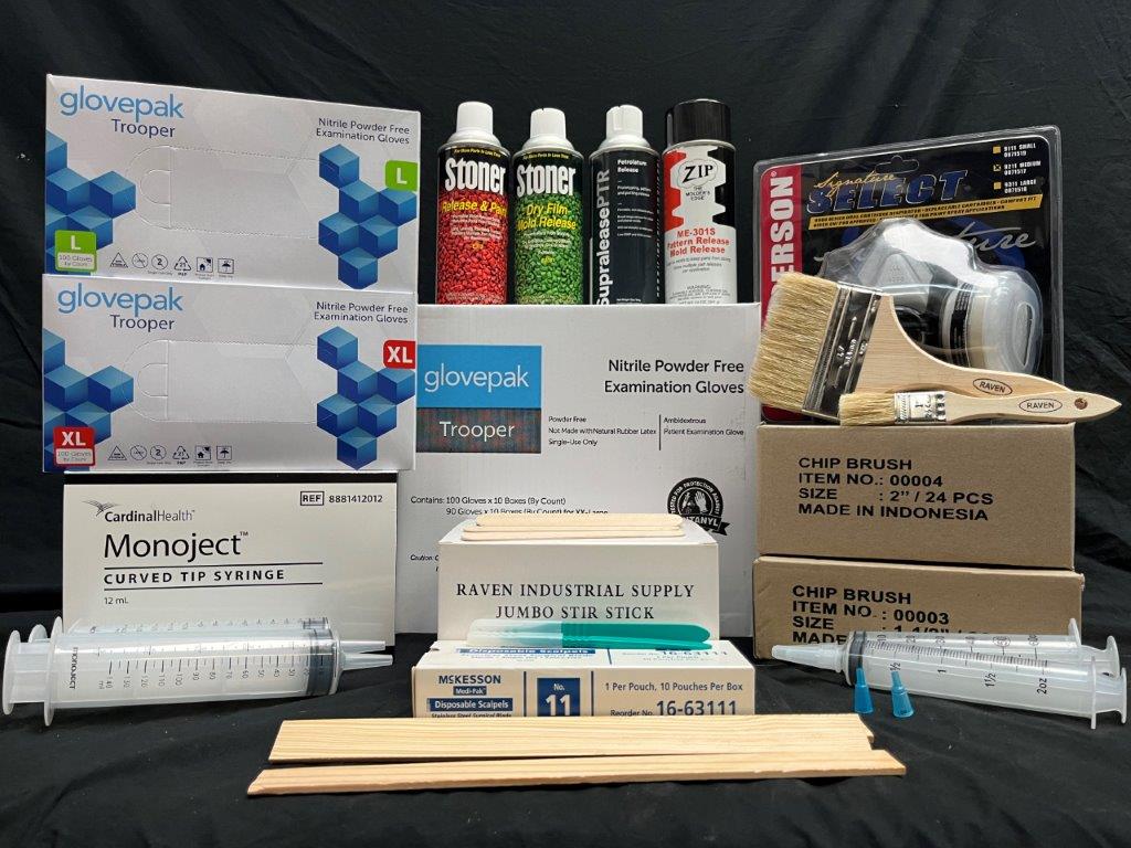 Miscellaneous supplies for working with silicone